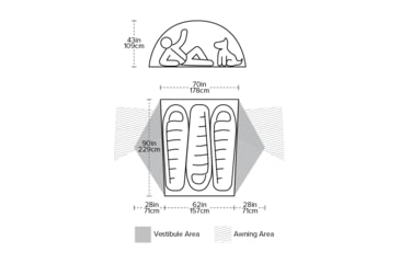 Image of Big Agnes Copper Spur HV UL3 Tent - 3 Person, 3 Season-Gray/Orange
