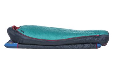 Image of Big Agnes Daisy Mae 15 Sleeping Bag 650 DownTek, Left Zip - Womens, Aqua/Navy, Petite, BWDM15PL19