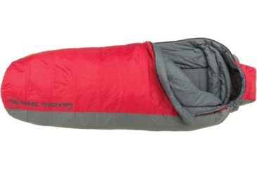 Image of Big Agnes Encampment 15 Sleeping Bag Synthetic-Red/Grey-Regular-Left