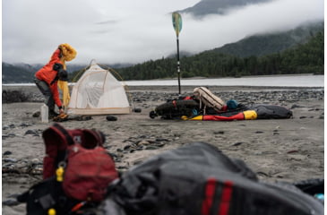 Image of Big Agnes Fly Creek HV UL2 Bikepack Solution Dye Tent, Yellow/Greige, 2 Person, THVFCBP222