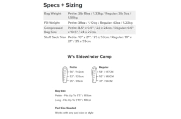 Image of Big Agnes Sidewinder Camp 20 FireLine Sleeping Bag - Womens, Plum/Lavender, Petite, BWSWC20P21