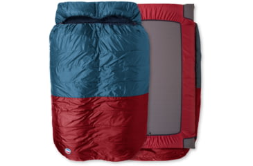 Image of Big Agnes Sleepy Bear 35 Doublewide Speeping Bag, 35 Fahrenheit/ 2 Celsius, 2-Person, Fits Up To 6 ft 6 in/ 198 cm, Blue/Red, BDWSB3521