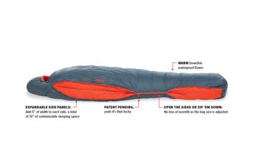 Image of Big Agnes Torchlight 30, 600 Downtek Sleeping Bag, Slate/Orange, Regular, BTMTL30RL20