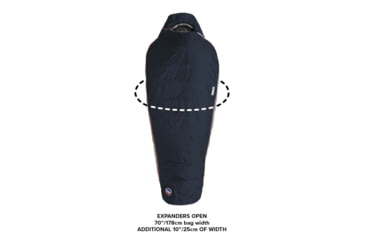 Image of Big Agnes Torchlight Camp 35 Fireline Pro Sleeping Bag, Indigo/Gray, Long Left, BTMTLC35LL21