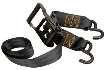 Image of Muddy Heavy-Duty 6ft Ratchet Strap, includes 2-Vinyl-Coated Steel Hooks, Black TA020