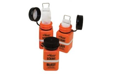 Image of Big Game Treestands Scent Blast Scent Wick Contain, includes 3-Pack Super-Absorbent Wicks, Reflective Strip, Orange SW120