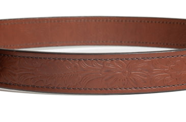 Image of Bigfoot Gun Belts Gun belt, Floral Pattern, 14oz No Core, 30 Inch, Silver Buckle, LightBrown, GB-FLOR-14NC-30-LBR-SV