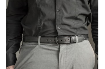 Image of Bigfoot Gun Belts Slim Steel Dress Gun Belt - Mens, 30 Inch, Flat Black Buckle, Black, GBDB-30-BL-FB