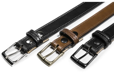 Image of Bigfoot Gun Belts Slim Steel Dress Gun Belt - Mens, 30 Inch, Flat Black Buckle, Black, GBDB-30-BL-FB