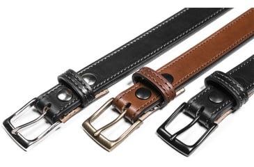 Image of Bigfoot Gun Belts Slim Steel Dress Gun Belt - Mens, 32 Inch, Stainless Steel Buckle, Brown, GBDB-32-BR-SS