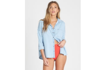 Image of Billabong Feeling Salty - Shirt - Womens, Chambray, Medium, J539TBFE-CHY-M