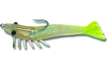 Image of Billy Bay Halo Magnum Shrimp, 1/4 oz, Halo Glow/Chartreuse Tail, 3/Pack, 772-4-3-80