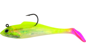 Image of Billy Bay Halo Shad, 1/8 oz, Chartreuse/Pink Firetail, 3/Pack, 888-8-3-14