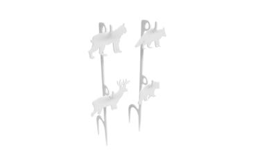 Image of Birchwood Casey AR500 Gong, Rimfire Target Set, 1/4in, 1-Hole w/ 4 Steel Animal Targets, White, BC-41579