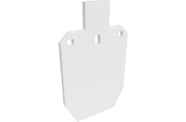 Image of Birchwood Casey AR500 Gong, 1/3 IPSC Silhouette Target, Double Hang Hole, White, BC-47661