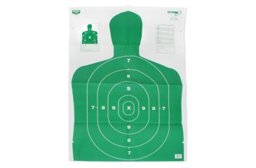 Image of Birchwood Casey B-27 Eze-Scorer Green Silhouette Paper Target 23x35 Inch Folded 5 Per Package, BC-37015