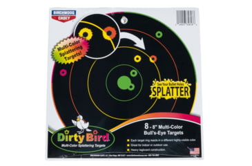 Image of Birchwood Casey Dirty Bird Bull's-Eye Tagboard 8 Multi Color 8 Pack 35818