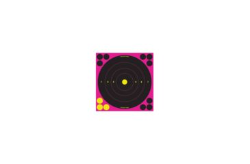 Image of Birchwood Casey Shoot-N-C Pink Reactive Target 8 Inch Bullseye 6 Per Package, BC-34808