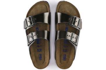 Image of Birkenstock Arizona Soft Footbed Leather Sandals - Womens, Anthracite Leather, Medium, 37, 1000292-37