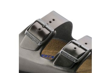 Image of Birkenstock Arizona Soft Footbed Leather Sandals - Womens, Anthracite Leather, Medium, 37, 1000292-37