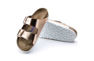Image of Birkenstock Arizona Soft Footbed Leather Sandals - Women's, Metallic Copper Leather, 37, 952091-95209-37