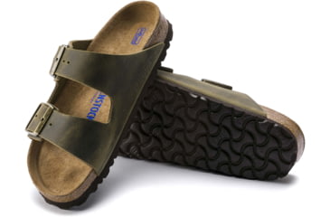 Image of Birkenstock Arizona Soft Footbed Oiled Leather Sandals - Mens, Jade, 41, 1014451-R-41