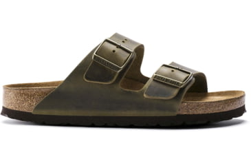 Image of Birkenstock Arizona Soft Footbed Oiled Leather Sandals - Mens, Jade, 41, 1014451-R-41