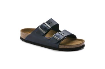 Image of Birkenstock Arizona Soft Footbed Oiled Nubuck Leather Sandals - Womens, Blue Oild Leather, Medium, 45, 1013643-45