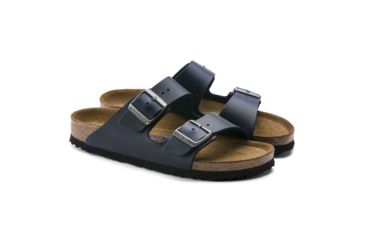 Image of Birkenstock Arizona Soft Footbed Oiled Nubuck Leather Sandals - Womens, Blue Oild Leather, Medium, 45, 1013643-45