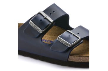 Image of Birkenstock Arizona Soft Footbed Oiled Nubuck Leather Sandals - Womens, Blue Oild Leather, Medium, 45, 1013643-45