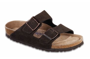Image of Birkenstock Arizona Suede Soft Footbed Sandal - Womens-Mocha-Medium-42