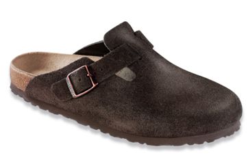 Image of Birkenstock Boston Suede Soft Footbed Sandal - Womens-Mocha-Medium-39