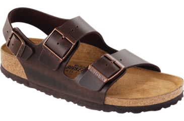 Image of Birkenstock Milano Brown Soft Footbed Sandal - Men's-Brown-41-Medium