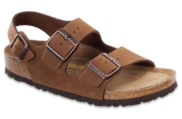 Image of Birkenstock Milano Nubuck Soft Footbed Sandal - Men's-Cocoa-Medium-41
