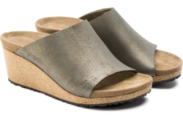 Image of Birkenstock Namica Leather Sandals - Womens, Washed Metallic Stone Gold, 38, 1014879-N-38