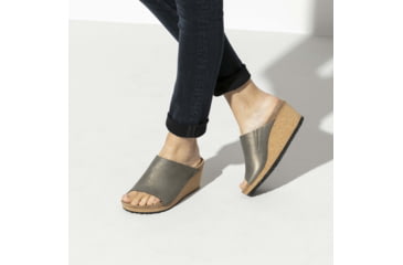 Image of Birkenstock Namica Leather Sandals - Womens, Washed Metallic Stone Gold, 38, 1014879-N-38