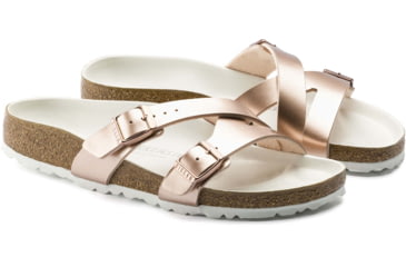 Image of Birkenstock Yao Hex Birko-Flor Sandals - Womens, Metallic Copper, 40, 1016962-N-40