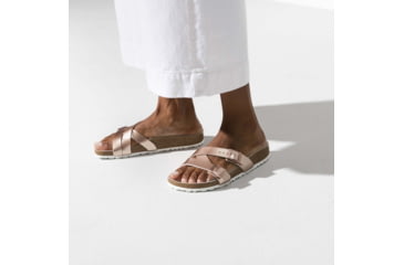 Image of Birkenstock Yao Hex Birko-Flor Sandals - Womens, Metallic Copper, 40, 1016962-N-40