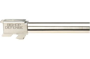 Image of Bishop Defense Match Grade Pistol Barrel, Glock 19, 9mm, 4.02 in, 1-10 Twist, Chrome, BDBLG19CRM