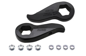 Image of Bison Offroad Silverado/Sierra 1500/2500HD 2011-2020 Leveling Kit w/Forged Torsion Key, 33in Max Tire Size, Black, 2.5, GF-2501-33