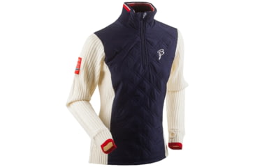 Image of Bjorn Daehlie Half Zip Comfy - Women's -Snow White/Evening blue-Small