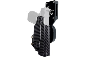 Image of Black Scorpion Outdoor Gear Pro Heavy Duty Competition Kydex OWB Holster, Glock 17, 22, 31, 44, 45 w/ TLR7, TLR8, Right Hand, Black Shell Carbon Fiber, HCD1-USPSABS-GL17TLR8CF