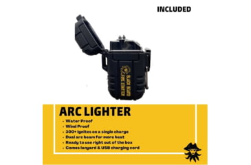 Image of Black Beard Fire Plasma Arc Lighter, Black/Yellow, BB-ArcLighter