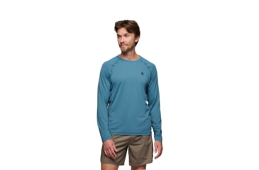 Image of Black Diamond Alpenglow Long Sleeve Crew - Mens, Creek Blue, Medium, AP7520924064MED1