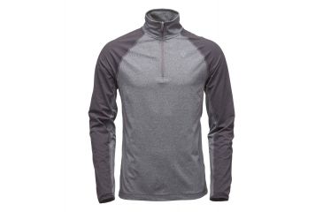 Image of Black Diamond Approach Quarter Zip Mens Fleece Jacket, Smoke, Medium, APWQ4N022MED1