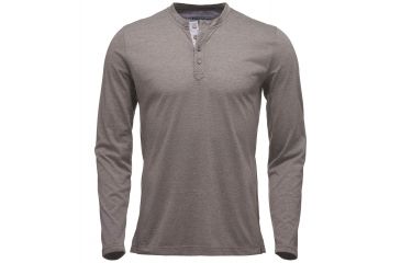 Image of Black Diamond Attitude Mens Long Sleeve Henley Shirt, Slate, Medium, APCY26020MED1