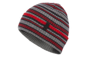 Image of Black Diamond Cardiff Beanie, Smoke/Hyper Red Stripe, One Size, AP7210009065ALL1