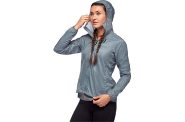 Image of Black Diamond Distance Wind Shell Jacket - Womens, Blue Ash, Large, AP7470224006LRG1
