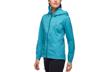 Image of Black Diamond Fineline Stretch Rain Shell - Womens, Aqua Verde, Medium, APG3E83019MED1