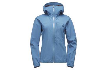 Image of Black Diamond FineLineStretch Womens Rain Shell Jacket, Blue Steel, 2XS, APG3E8433XXS1